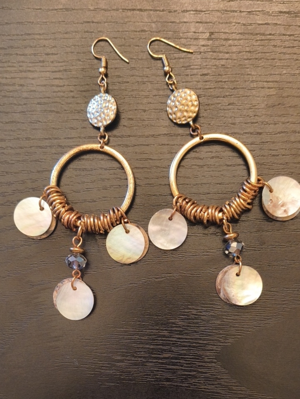 Chandelier Circlet Hoop Shell Earrings